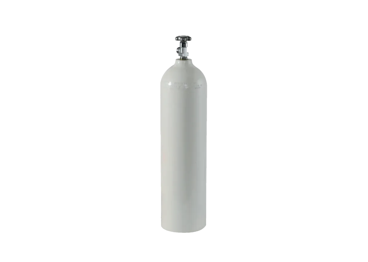 Aluminium medical oxygen cylinder with DIN valve