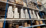 Cabinet modules of the conversion kit on warehouse shelves