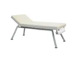 Examination couch EC with the backrest raised and paper roll holder