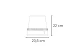 LED beacon dimension drawing: 22 cm high, 23.5 cm wide
