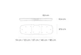 Lightbar dimension drawing with lengths from 114 to 165 cm