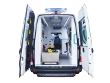 Patient compartment of an ambulance built from the conversion kit