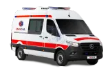 Ambulancia Mercedes-Benz Sprinter de EMSDIA, vista frontal tres cuartos