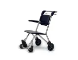 Patient transfer chair SW with stainless steel frame and black polyurethane seat