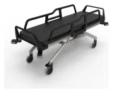 Patient transport stretcher PT-10 with side rails lowered
