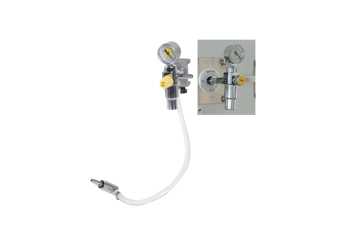Venturi vacuum regulator with gauge and suction hose