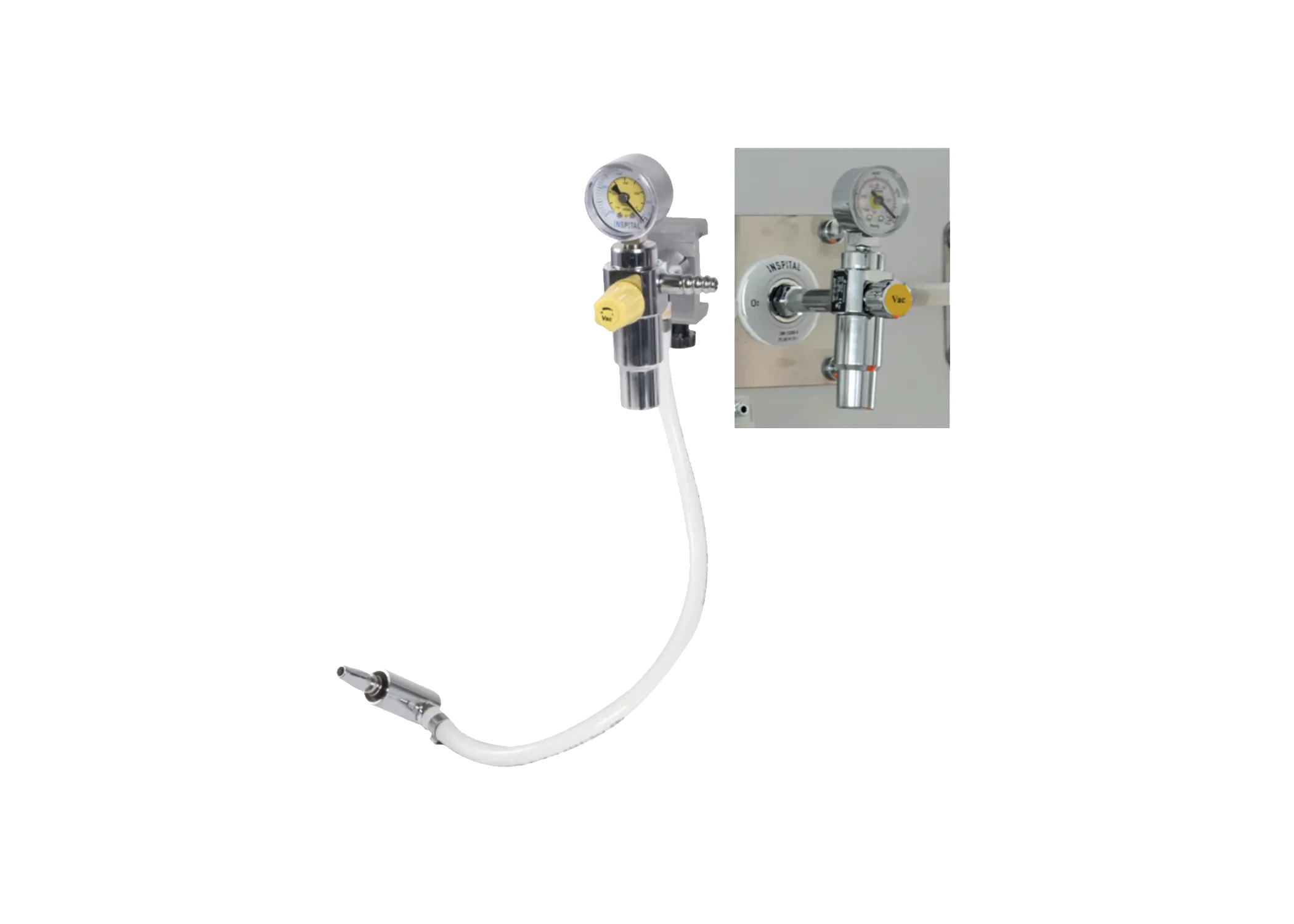 Venturi vacuum regulator with gauge and suction hose